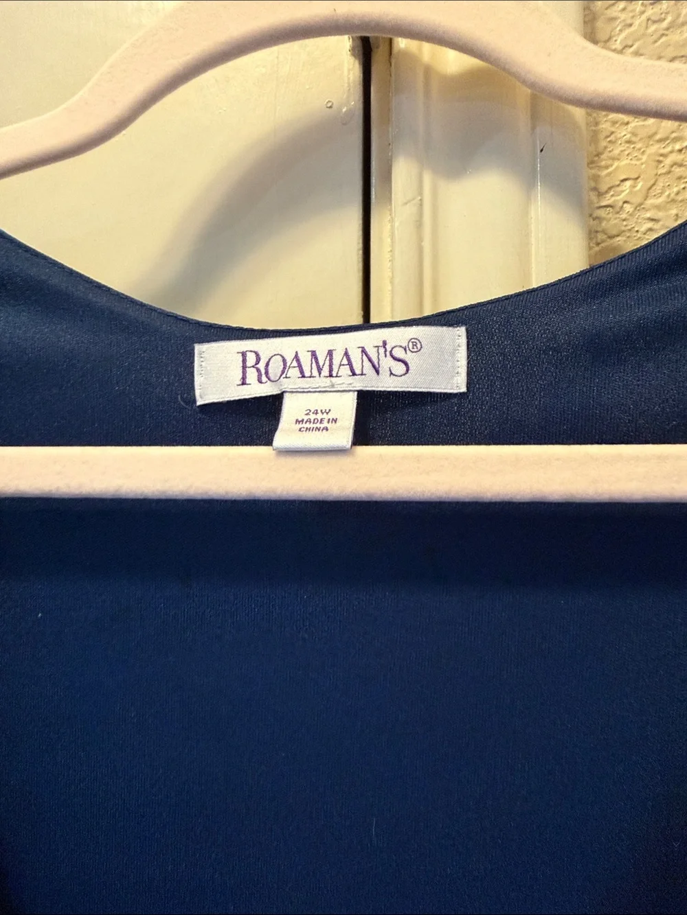 Roaman's Navy & Blue Floral Scoop-Neck Tunic